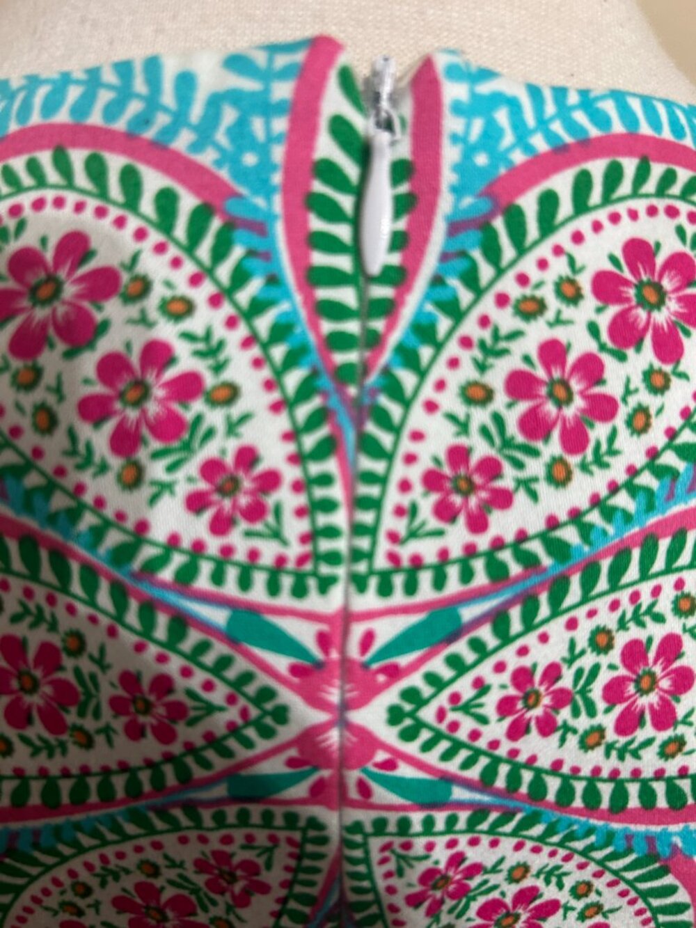 Share London Times Dress Womens Size 8 Blue Pink Paisley Floral Shift Work Party - Picture 4 of 10